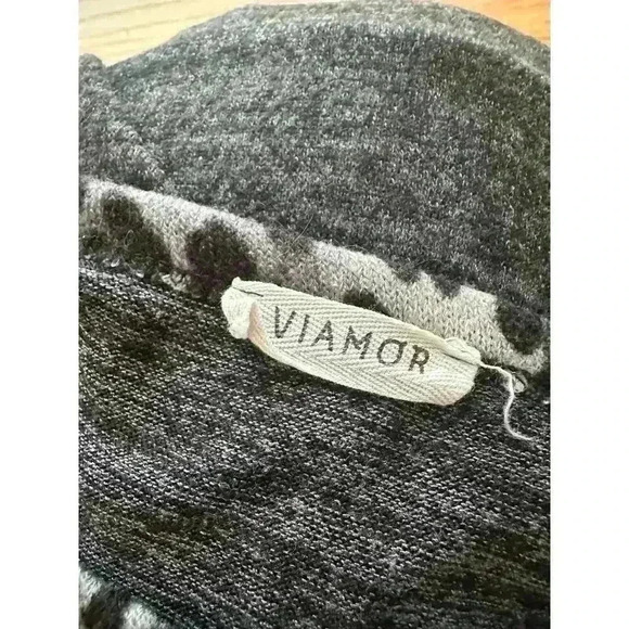 VIAMOR l Leopard color block long sleeve womens shirt l SIZE M - Picture 3 of 9